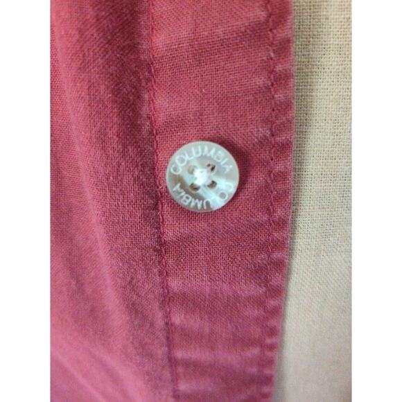 Vtg Columbia Shootng Hunting Button Up Shirt Mens XL Rlx Fit Color Block Red/Tan - Picture 6 of 9